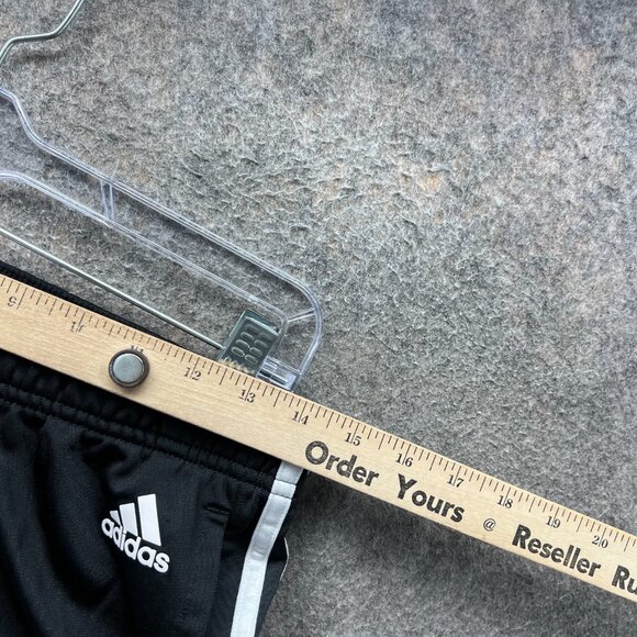 Adidas Track Pants Women Small Black White 3 Stripes Athletic Training Polyester - Picture 2 of 11